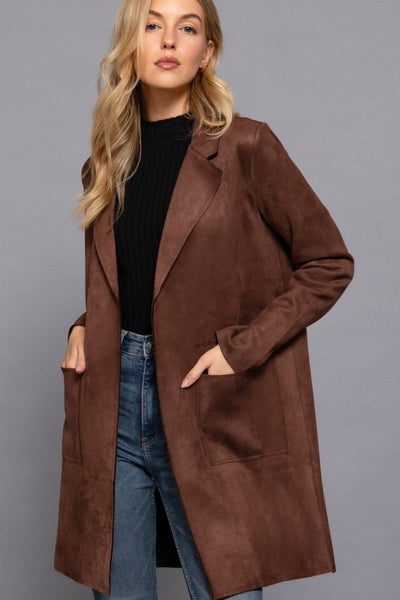 Falling For Suede Jacket - Dark Brown