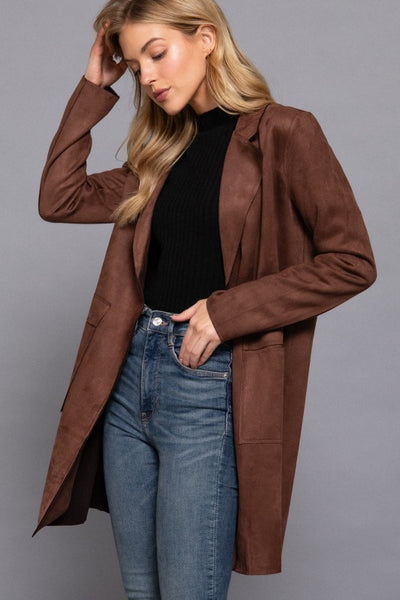 Falling For Suede Jacket - Dark Brown