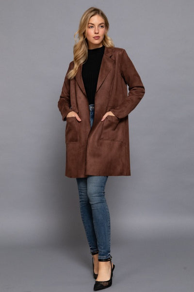 Falling For Suede Jacket - Dark Brown