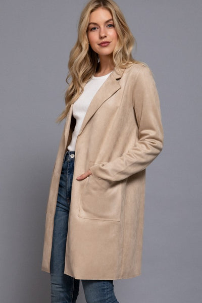 Falling For Suede Jacket - Sand Taupe