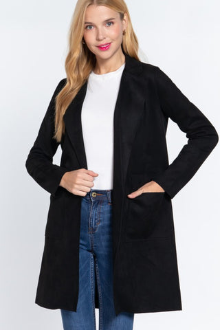 Falling For Suede Jacket-Black