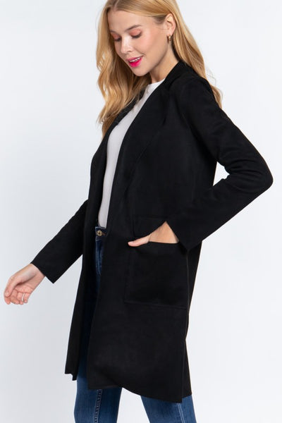 Falling For Suede Jacket-Black
