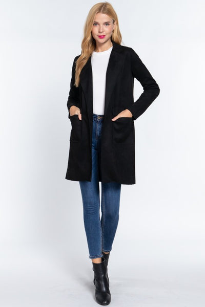 Falling For Suede Jacket-Black