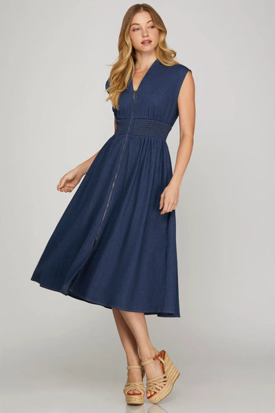 Monroe Maxi Dress - Denim