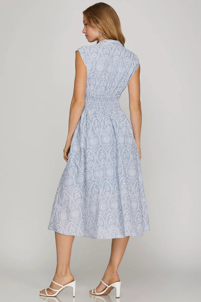 Cape May Embroidered Maxi Dress - Blue