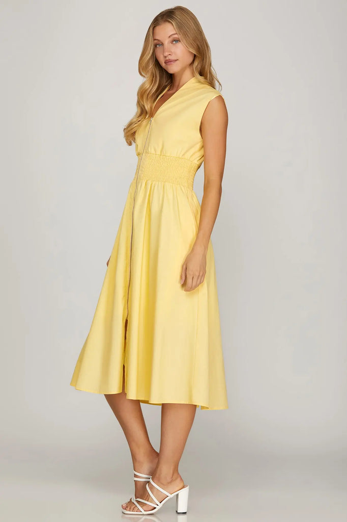 monroe midi dress The Monroe Midi Dress Lemon / X-Small