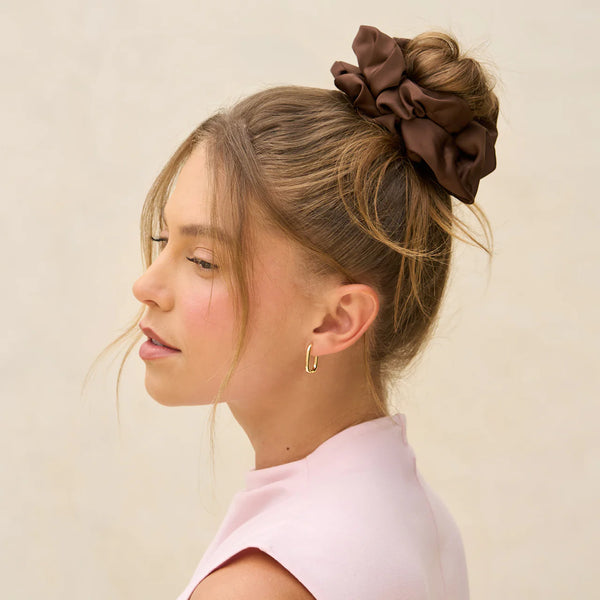 Kitsch Oversized Scrunchies 2pc-Black&Chocolate