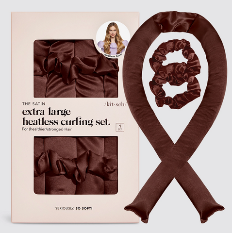 Kitsch Satin XL Curling Set-Chocolate