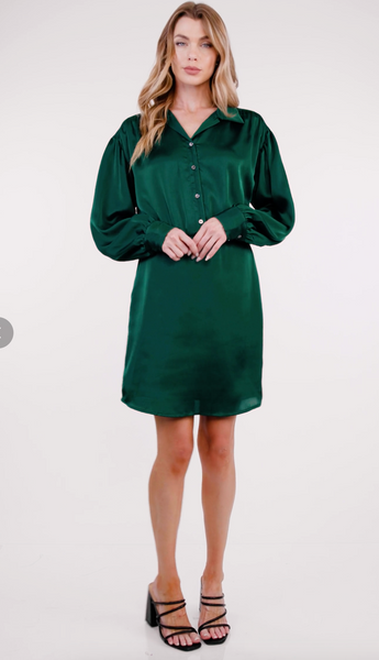 Fall In The City Dress-Green