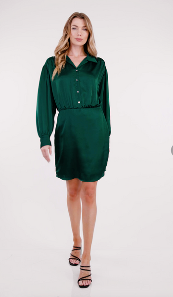 Fall In The City Dress-Green