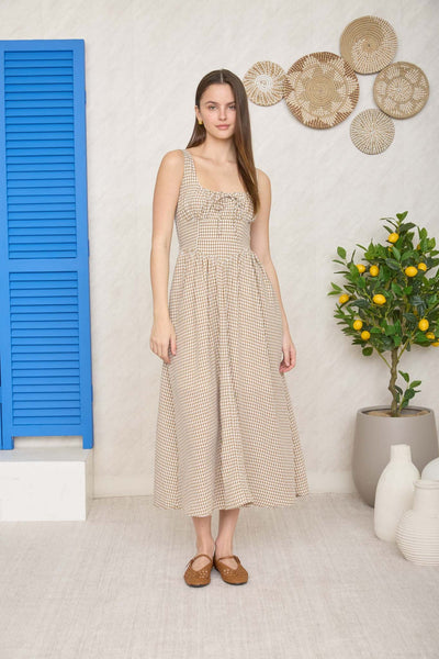 Corset Time Maxi Dress - Brown