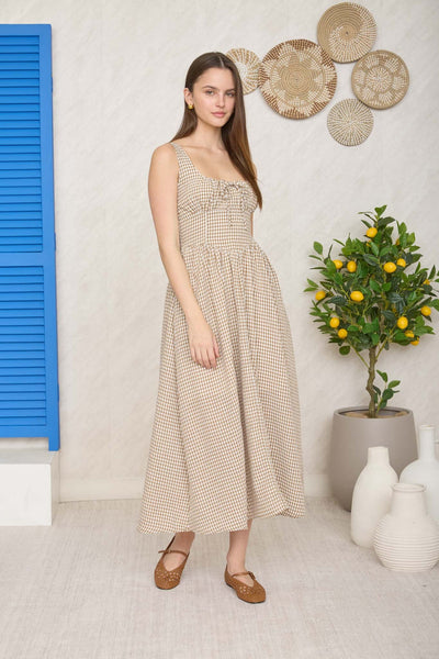 Corset Time Maxi Dress - Brown