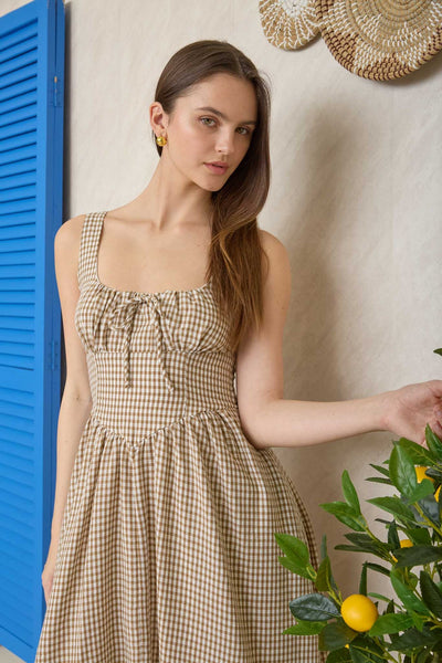 Corset Time Maxi Dress - Brown