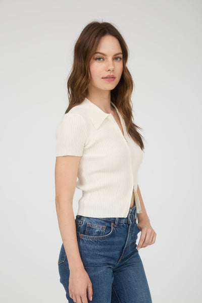 Quinn Zip Top - Ivory