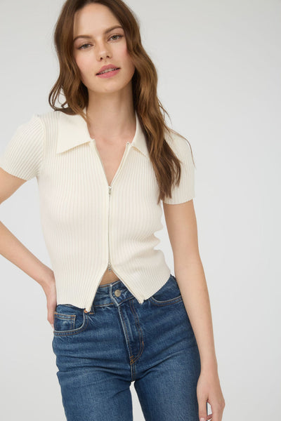 Quinn Zip Top - Ivory