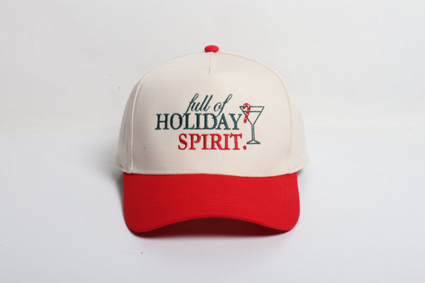 Full Of Holiday Spirit Hat-Beige/Red