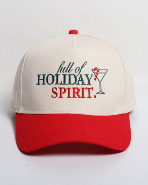 Full Of Holiday Spirit Hat-Beige/Red