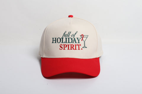 Full Of Holiday Spirit Hat-Beige/Red