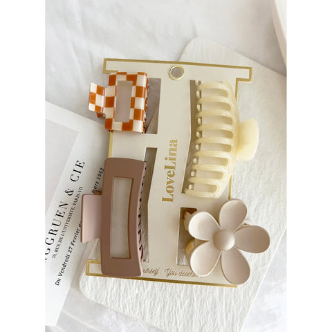 Samantha Hair Clip Set - Oat