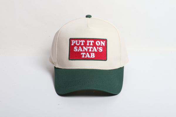 Put It On Santa's Tab Hat - Beige/Green