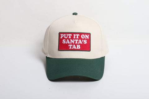 Put It On Santa's Tab Hat - Beige/Green