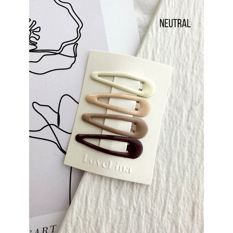 Dami Glossy Hair Clips - Neutral