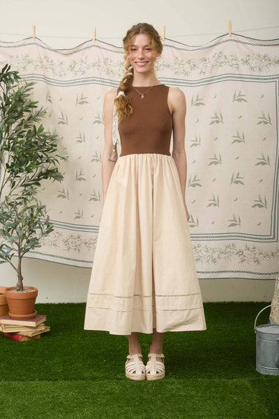 Willow Midi Dress-Brown