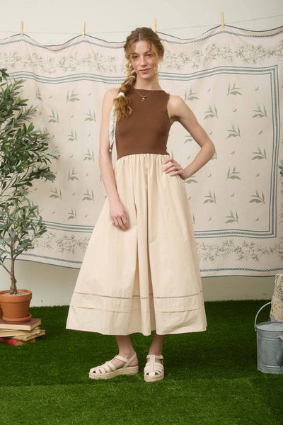 Willow Midi Dress-Brown