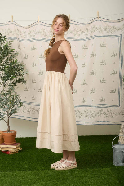 Willow Midi Dress-Brown