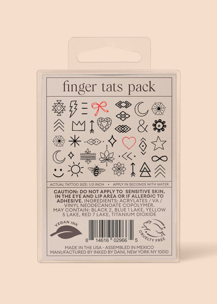 Temporary Tattoos - Finger Tats Pack