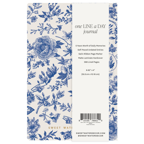 One Line A Day Journal - Blue Delft