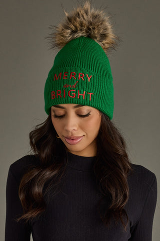 Merry&Bright Pom Pom Hat - Green