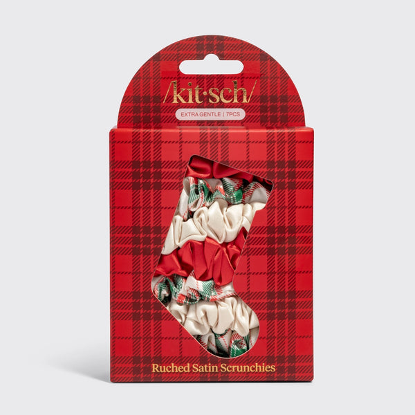 Kitsch Holiday Ruched Satin Scrunchies 7pc