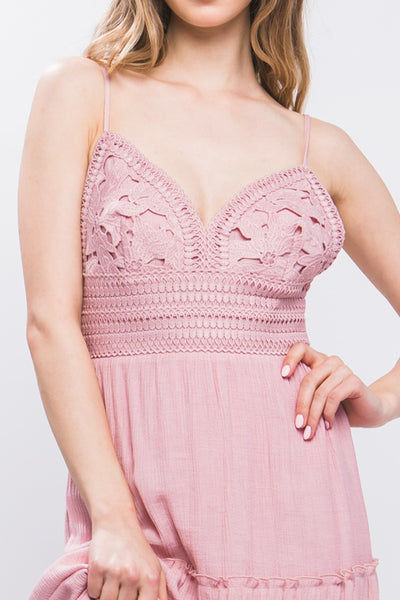 Wild And Free Maxi Dress - Pink Stone