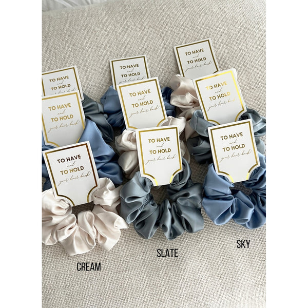 Grace Satin Scrunchie - Slate