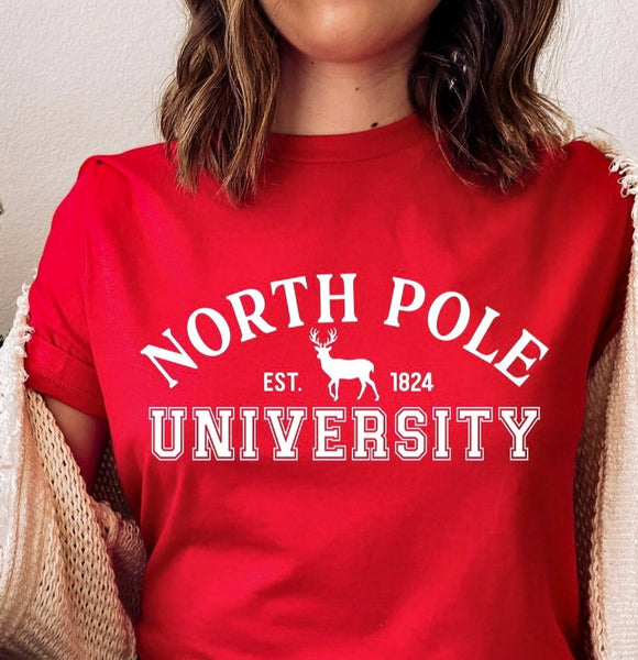 North Pole University Tee - Red