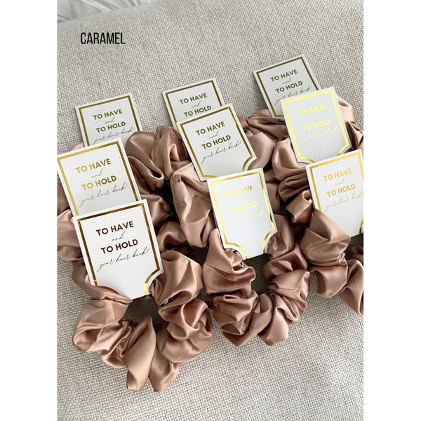 Grace Satin Scrunchie - Caramel