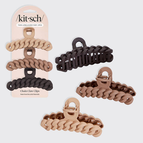 Kitsch Chain Claw Clips 3 Pc-Neutral