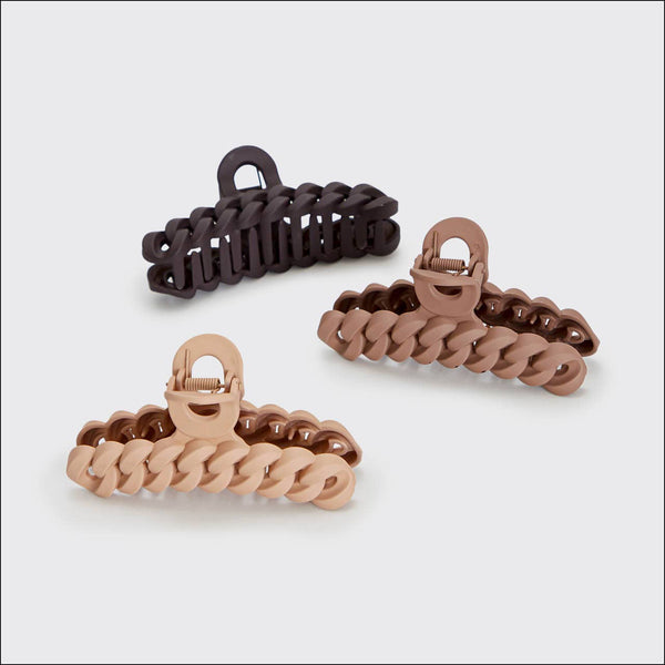 Kitsch Chain Claw Clips 3 Pc-Neutral
