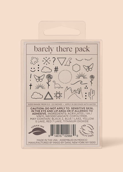 Temporary Tattoos - Barely There Pack
