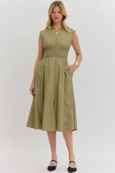Sophia Midi Dress - Olive