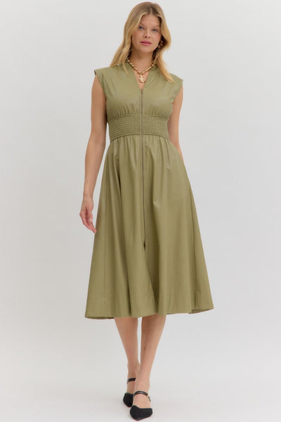 Sophia Midi Dress - Olive