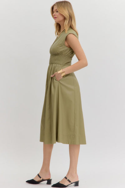 Sophia Midi Dress - Olive