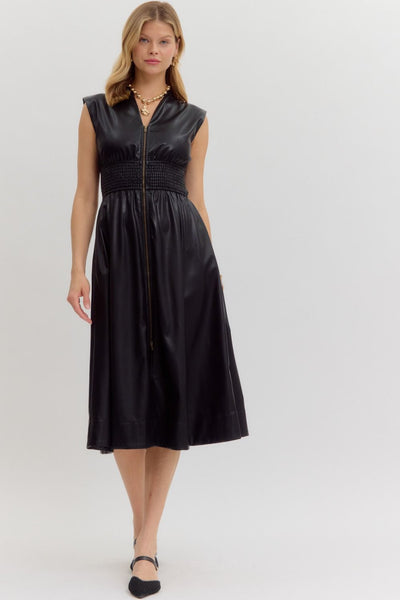 Sophia Midi Dress - Black