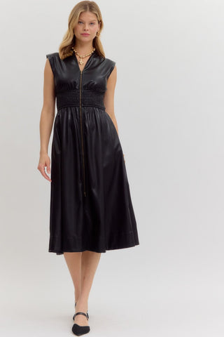 Sophia Midi Dress - Black