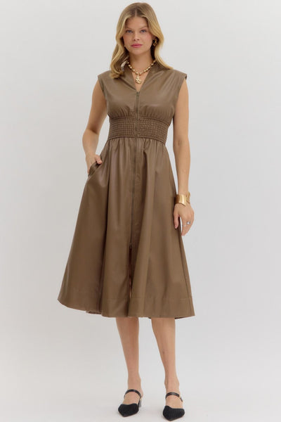 Sophia Midi Dress - Mocha