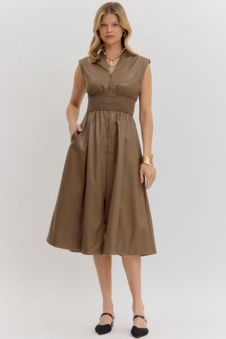 Sophia Midi Dress - Mocha