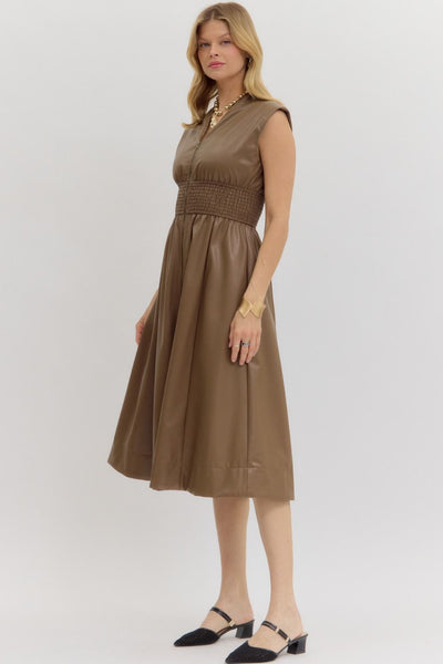 Sophia Midi Dress - Mocha