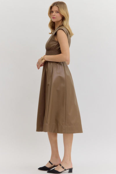 Sophia Midi Dress - Mocha