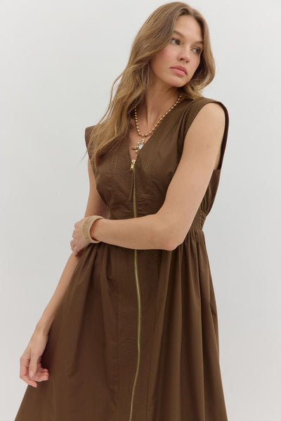 Isabella Midi Dress - Brown
